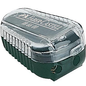 Faber-Castell Minenspitzer 186600, Keilform, für TK-Fallminen 2/3,5 mm, Kunststoff grün/transparent