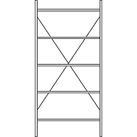 Fachbodenregal SSI Schäfer R3000, Grundregal, 5 verzinkte Böden, B 1055 x H 1960 mm, 100 kg