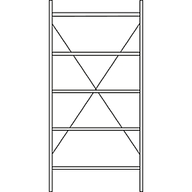 Fachbodenregal SSI Schäfer R3000, Grundregal, 5 verzinkte Böden, B 1055 x H 2278 mm