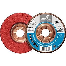 Fächerscheibe SLTT Ceramic D.125mm K.60 fl.INOX/Stahl CO LUKAS, 10 Stück