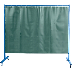 Fahrbare Schutzwand m. Folienvorhang, 1-tlg., dunkelgrün