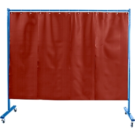 Fahrbare Schutzwand m. Folienvorhang, 1-tlg., rot