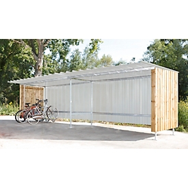 Fahrrad-Unterstand Mottez BS811CSUI, Erweiterung für Fahrrad-Unterstand B811C, B 2250 x T 3990 x H 2150 mm, braun-grau