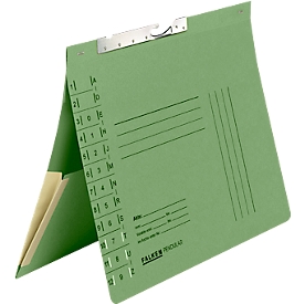 Falken pendelnietmachine, formaat A4, voor max. 200 vel, 2 compartimenten, gleufperforatie, officieel nieten, zakje, gerecycled karton, groen, 50 st.