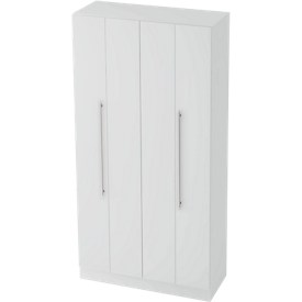 Falttürenschrank JENA, 5 OH, B 1000 x T 420 x H 2004 mm, lichtgrau