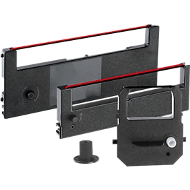 Farbbandkassette für Zeiterfassungsgeräte, schwarz/rot