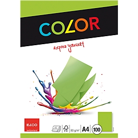 Farbiges Kopierpapier Elco switzerland Elco Color, DIN A4, 80 g/m², grün, 1 Paket = 100 Blatt
