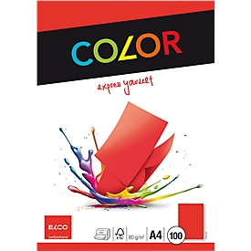 Farbiges Kopierpapier Elco switzerland Elco Color, DIN A4, 80 g/m², rot, 1 Paket = 100 Blatt