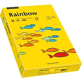 Farbiges Kopierpapier Mondi Rainbow, DIN A3, 80 g/m², intensivgelb, 1 Paket = 500 Blatt