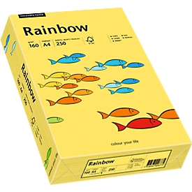 Farbiges Kopierpapier Mondi Rainbow, DIN A4, 160 g/m², gelb, 1 Paket = 250 Blatt