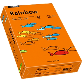 Farbiges Kopierpapier Mondi Rainbow, DIN A4, 160 g/m², intensivorange, 1 Paket = 250 Blatt