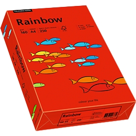 Farbiges Kopierpapier Mondi Rainbow, DIN A4, 160 g/m², intensivrot, 1 Paket = 250 Blatt