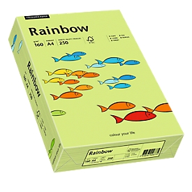 Farbiges Kopierpapier Mondi Rainbow, DIN A4, 160 g/m², leuchtendgrün, 1 Paket = 250 Blatt