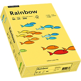 Farbiges Kopierpapier Mondi Rainbow, DIN A4, 80 g/m², gelb, 1 Paket = 500 Blatt