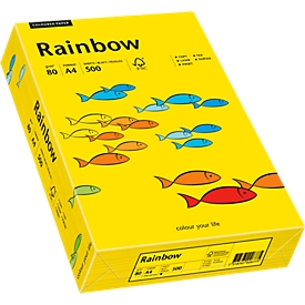 Farbiges Kopierpapier Mondi Rainbow, DIN A4, 80 g/m², intensivgelb, 1 Paket = 500 Blatt