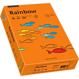 Farbiges Kopierpapier Mondi Rainbow, DIN A4, 80 g/m², intensivorange, 1 Paket = 500 Blatt