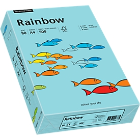 Farbiges Kopierpapier Mondi Rainbow, DIN A4, 80 g/m², mittelblau, 1 Paket = 500 Blatt