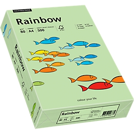Farbiges Kopierpapier Mondi Rainbow, DIN A4, 80 g/m², mittelgrün, 1 Paket = 500 Blatt