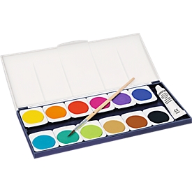 Farbkasten Noris Club® 888, Leicht mischbare Wasserfarben, 12 auswechselbare Töpfchen