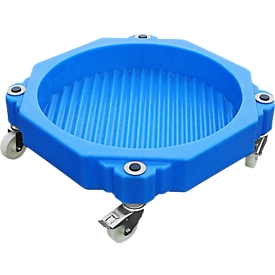 Fassroller f. 205-l-Fässer, Polyethylen, blau, B 725 x T 725 x H 225 mm