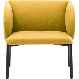 Fauteuil d'accueil LIV Leyform - tissu - piétement acier - L 730 x P 620 x H 740 mm - jaune chiné