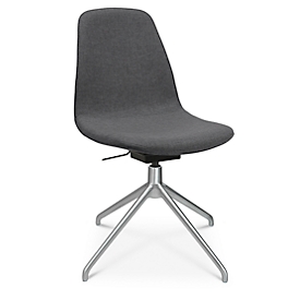 Fauteuil de conférence Topstar Sitness Life 1.1, pivotant/assis réglable en hauteur, sans accoudoirs, L 460 x P 390 x H 450-480 mm, piétement 4 branches, alu mat &amp; tissu, anthr.