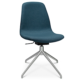 Fauteuil de conférence Topstar Sitness Life 1.1, pivotant/assis réglable en hauteur, sans accoudoirs, L 460 x P 390 x H 450-480 mm, piétement 4 branches, alu mat &amp; tissu, pétrole