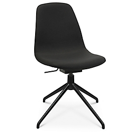 Fauteuil de conférence Topstar Sitness Life 1.1, pivotant/assis réglable en hauteur, sans accoudoirs, L 460 x P 390 x H 450-480 mm, piétement 4 branches, alu noir mat &amp; tissu, noir