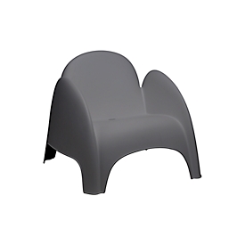 Fauteuil DUMBO - polypropylène- accoudoirs intégrés - empilable jusqu'à 4 pièces - anthracite - set de 4 pièces
