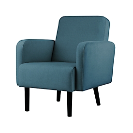 Fauteuil meet® by Paperflow LISBOA, revêtement tissu bleu, piétement noir, L 710 x P 815 x H 830 mm