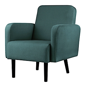 Fauteuil meet® by Paperflow LISBOA, revêtement tissu vert, piétement noir, L 710 x P 815 x H 830 mm