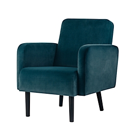 Fauteuil meet® by Paperflow LISBOA, revêtement velours vert, piétement noir, L 710 x P 815 x H 830 mm
