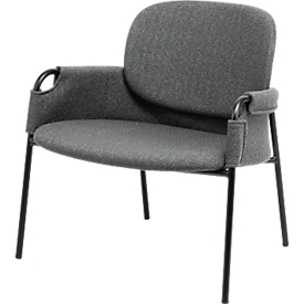 Fauteuil Paperflow CLOTH, polyurethaanschuim, tot 150 kg, staal &amp; polyester, zwart &amp; antraciet