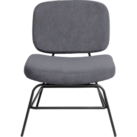 Fauteuil Paperflow Curve, design industriel, revêtement polyester, structure acier &amp; contreplaqué, L 570 x P 710 x H 755 mm, anthracite