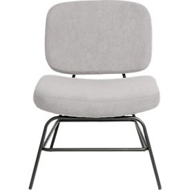 Fauteuil Paperflow Curve, industrieel ontwerp, polyester bekleding, stalen &amp; multiplex frame, B 570 x D 710 x H 755 mm, grijs