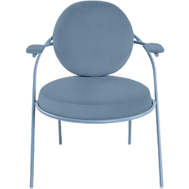 Fauteuil Saturne Meet by Paperflow - 1 place - avec accoudoirs - l. 700 x P 730 x H 880 mm - tube d'acier bleu- similicuir bleu