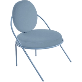 Fauteuil Saturne Meet by Paperflow - 1 zits - B 700 x D 730 x H 880 mm - stalen buis blauw- kunstleer blauw