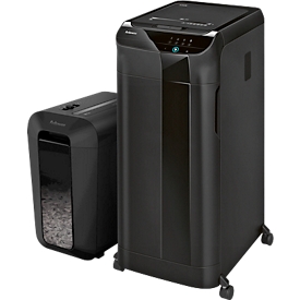 Fellowes® Aktenvernichter AutoMax 550C, Partikelschnitt 4 x 38 mm, P-4 + GRATIS Aktenvernichter Powershred LX65, Partikelschnitt 4 x 40 mm, P-4