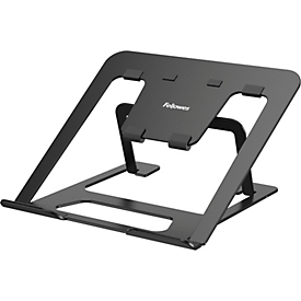 Fellowes Alumia laptopstandaard, ergonomisch, voor 1 laptop tot 15" en tot 5 kg, in hoogte verstelbaar, opvouwbaar, aluminium, zwart