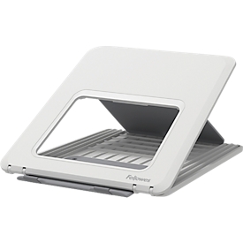 Fellowes Breyta™ laptop stand, for 1 laptop up to 15" & up to 5 kg, height-adjustable, foldable, W 235 x D 268 x H 14 mm, 100 % recycled plastic, white