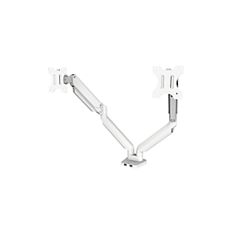 Fellowes Dual Monitorarm Platinum, für 2 Displays bis 32″ & bis 8 kg, schwenk- & neigbar, um 360° drehbar, 2 USB-Ports, Kabelmanagement, weiss