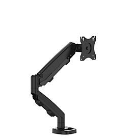 Fellowes Eppa™ single monitor arm, up to 39“ width, VESA, 360° rotation, 180° swivel, 90° tilt, height adjustable, black