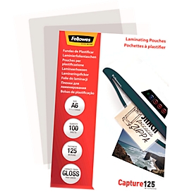 FELLOWES laminating film, DIN A6, 125 mic., 100 pieces