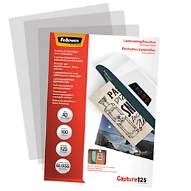 Fellowes laminating film, self-adhesive, DIN A3, film thickness 125 microns,