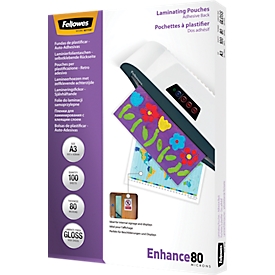 FELLOWES lamineerfolie, zelfklevend, A3, 80 micron, pak van 100 stuks