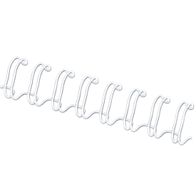 Fellowes metalen inbindruggen, formaat 10 mm, 100 stuks, voor 34-gaats inbindmachines metalen inbindrug, wit, 100