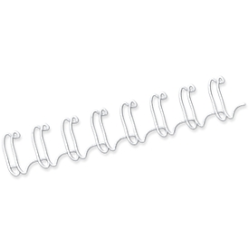 Fellowes metalen inbindruggen, formaat 6 mm, 100 stuks, voor 34-gaats inbindmachines metalen inbindrug, wit, 100 stuks