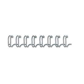 Fellowes metalen inbindruggen, formaat 8 mm, 100 stuks, voor 34-gaats inbindmachines metalen inbindrug, zilver, 100