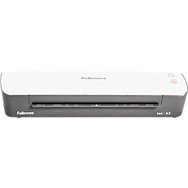 Fellowes® Plastifieuse ION A3, pour épaisseur de film 80-125 μ, 300 mm/min, avec kit de démarrage pour 10 plastifications A3, argent-blanc