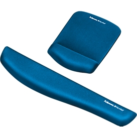 Fellowes Toetsenbord-polssteun en muismat-polssteun PlushTouch - blauw - voordeelset